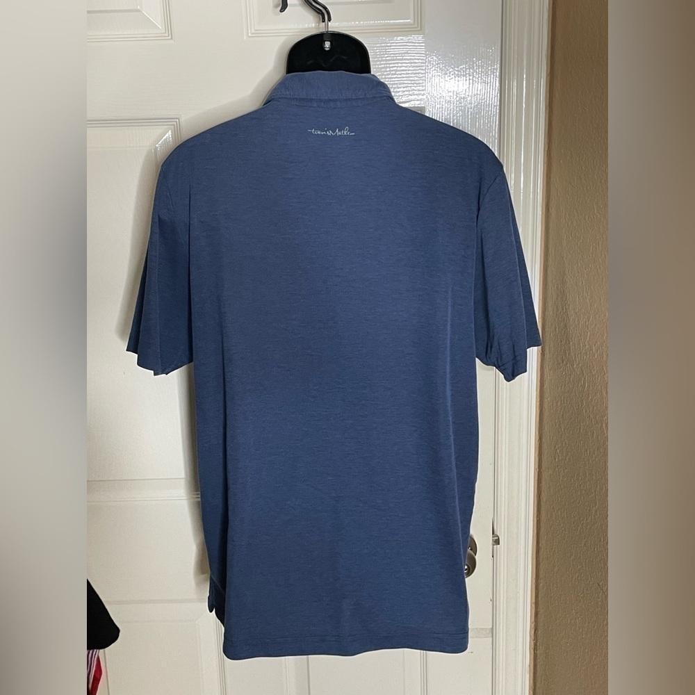 Travis Matthew Men's Polo Shirt Cyan Blue Pima Cotton Blend Size Large - Picture 4 of 9